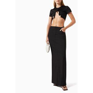 Christopher Esber Tailored Column Skirt in Black 8 Womens Long Pencil Straight